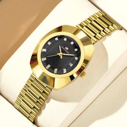 Couple Quartz Watch Gold Diamond Waterproof Steel Band Watch Middle East South America Southeast Asia Cross-border Watch A Generation