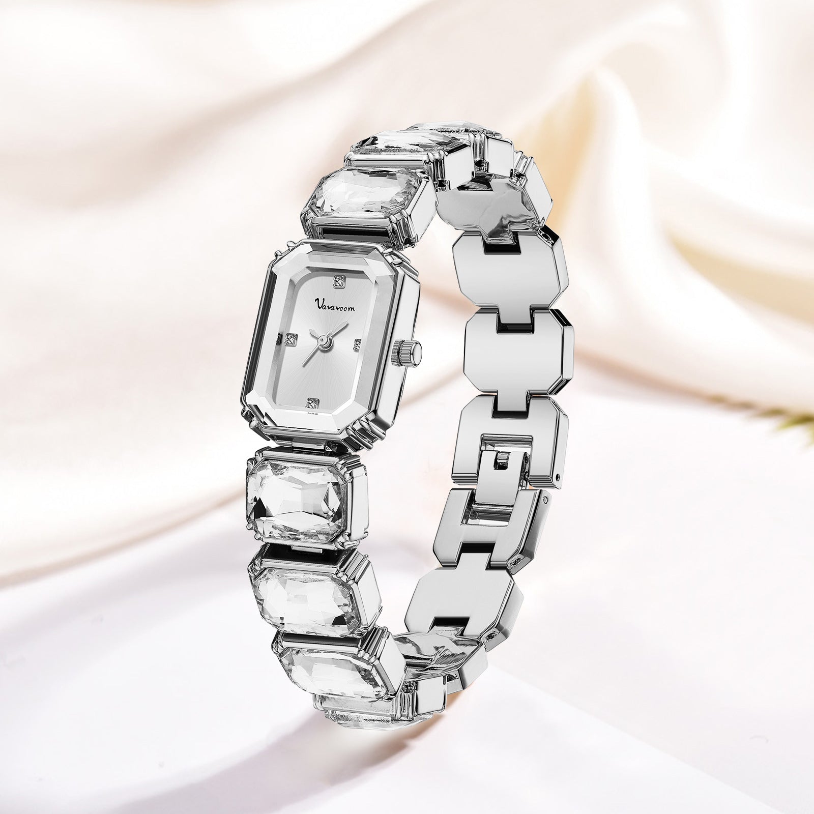 Cross-border Diamond-encrusted Fashion Women's Watch Small Green Square Dial Quartz Watch Women's Temperament Personalized Watch Women