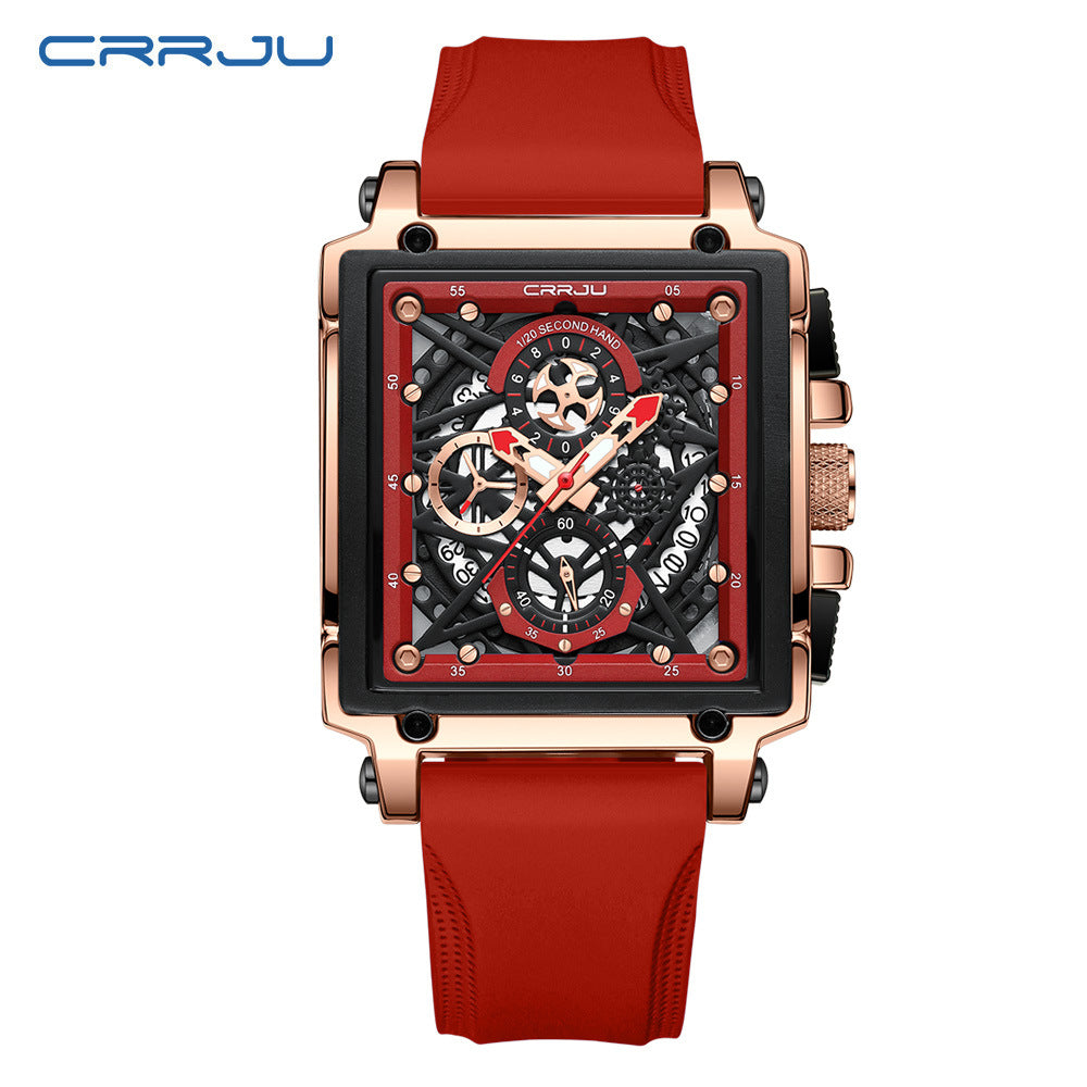 CRRJU/Kajun 2312 Neutral Waterproof Calendar Tape Watch Couple Multi-function Watch Foreign Trade