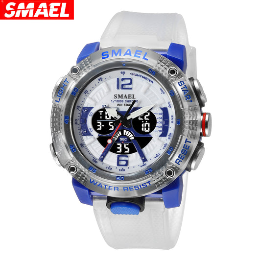 SMAEL SMAEL Casual Waterproof Watch Digital Dual Display Outdoor Sports Multifunctional Luminous Men's Watch