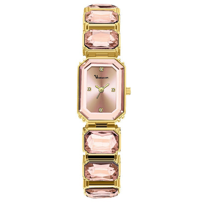 Cross-border Diamond-encrusted Fashion Women's Watch Small Green Square Dial Quartz Watch Women's Temperament Personalized Watch Women