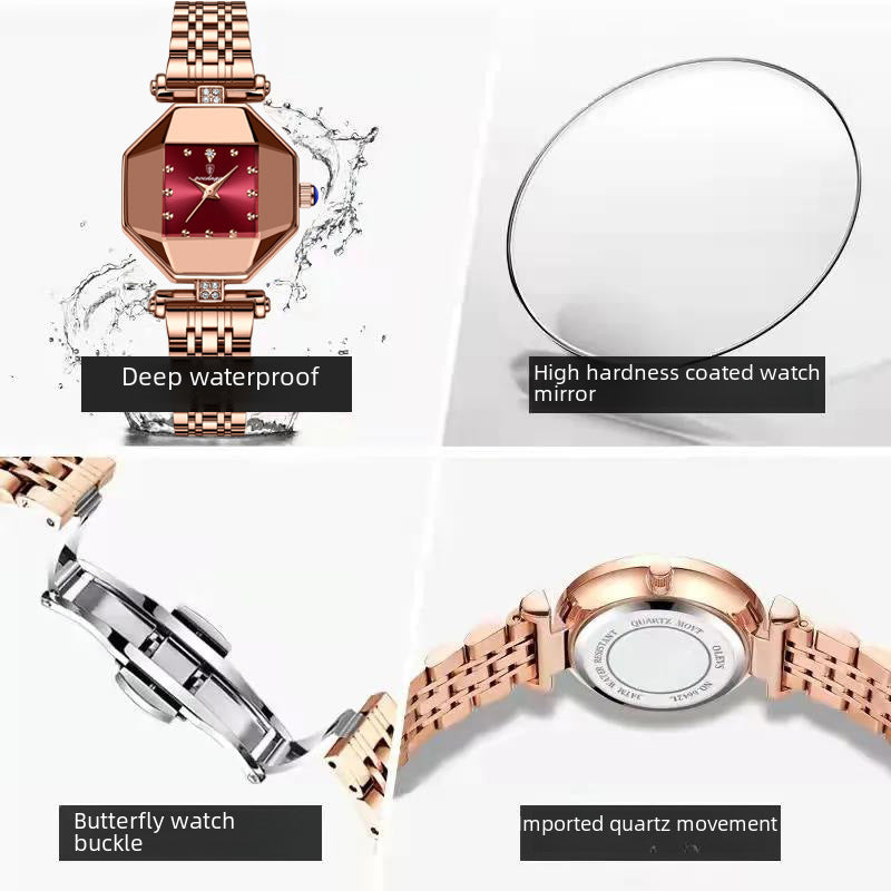 Swiss Brand Waterproof Ultra-thin Women's Quartz Watch Casual Fashion Watch Live Broadcast Foreign Trade Popular One-piece Delivery