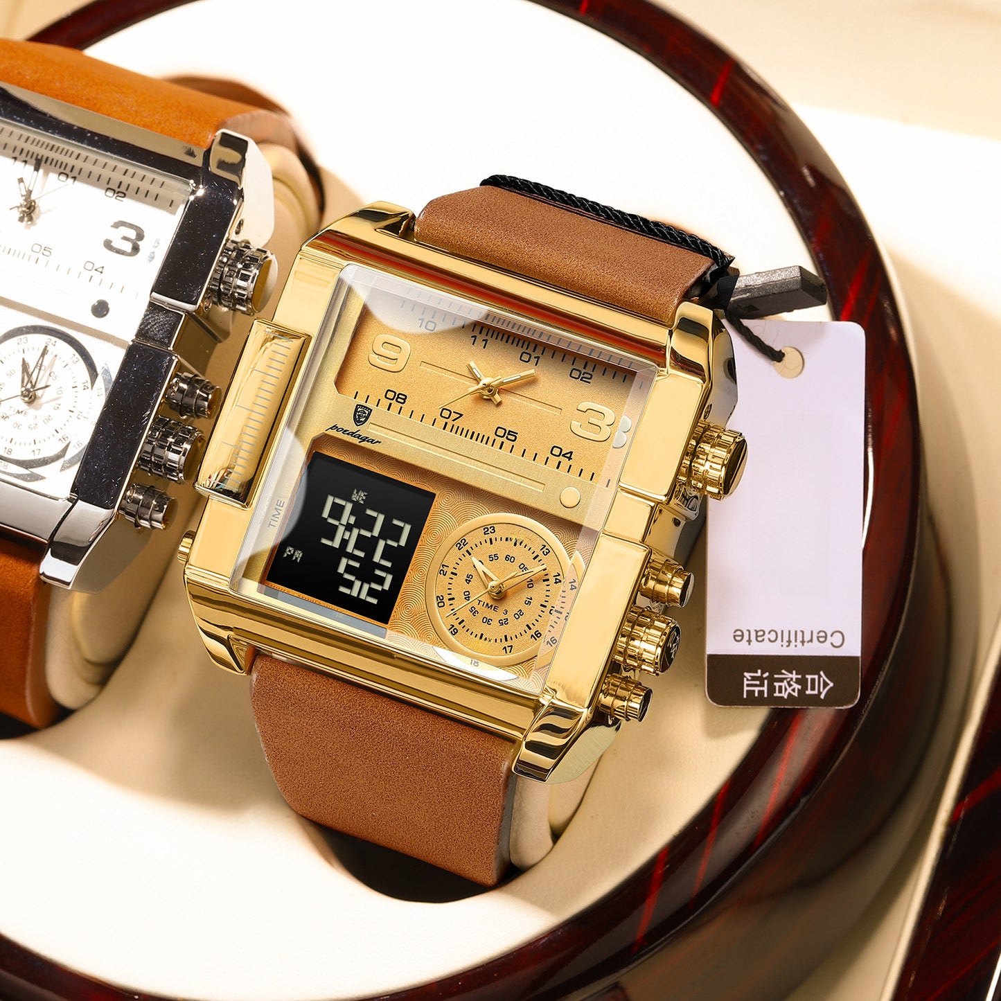 Swiss Brand New Electronic Watch Double Display Fashion Waterproof Quartz Watch Live Foreign Trade Explosions A Generation Of Hair