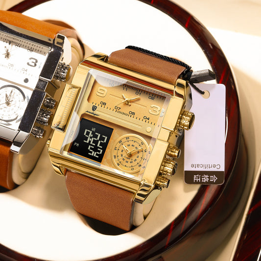 Swiss Brand New Electronic Watch Double Display Fashion Waterproof Quartz Watch Live Foreign Trade Explosions A Generation Of Hair