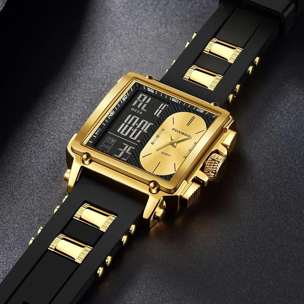 LIGE/foreign Trade New Men's Multi-function Dual Display Electronic Watch Student Waterproof Sports Chronograph Watch