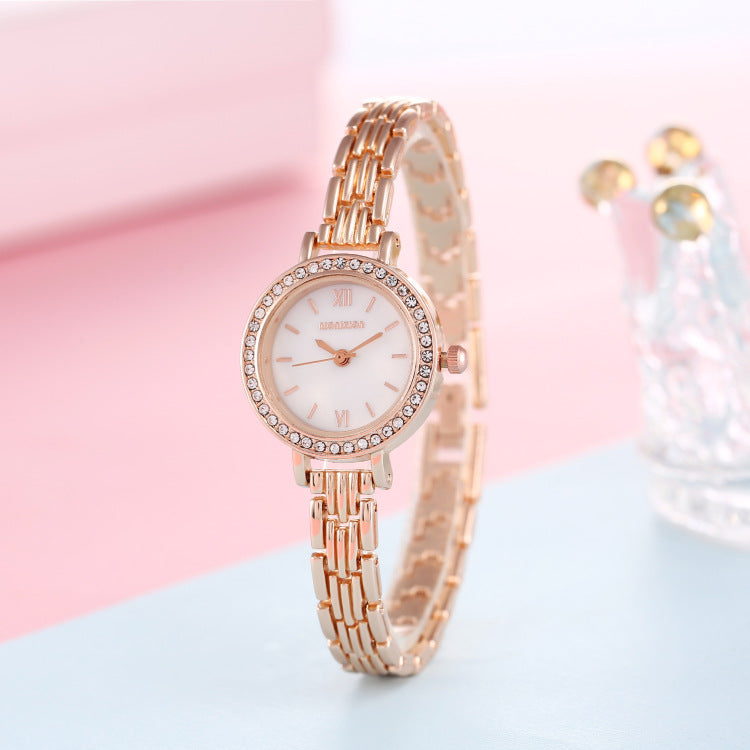 Exquisite Simple Thin Belt Small Dial Quartz Bracelet Mother-of-pearl Ladies Watch