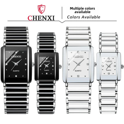 CHENXI Dawn Explosions Square Couple Watch Women And Men's Watch Wholesale Ceramic Cross-border Foreign Trade Fashion Quartz Watch