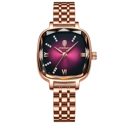 Swiss Brand Waterproof Ladies Watch Ultra-thin Solid Steel Band Small Square Watch Trembles Live AliExpress Explosions