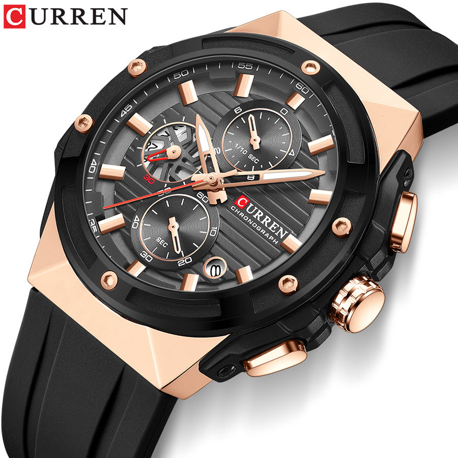 Curren/Crane 8462 Men's Watch Calendar Men's Watch Six-pin Tape Quartz Watch Sports Watch