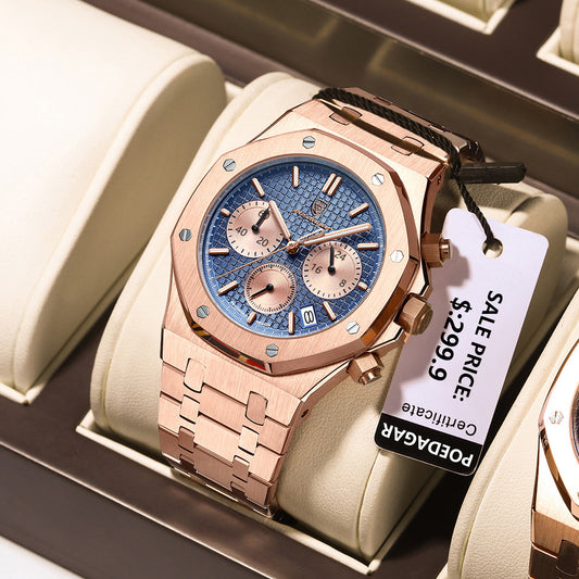 Swiss Brand New Multi-functional Quartz Men's Watch Trendy Watch Live Broadcast Foreign Trade Popular One-piece Delivery