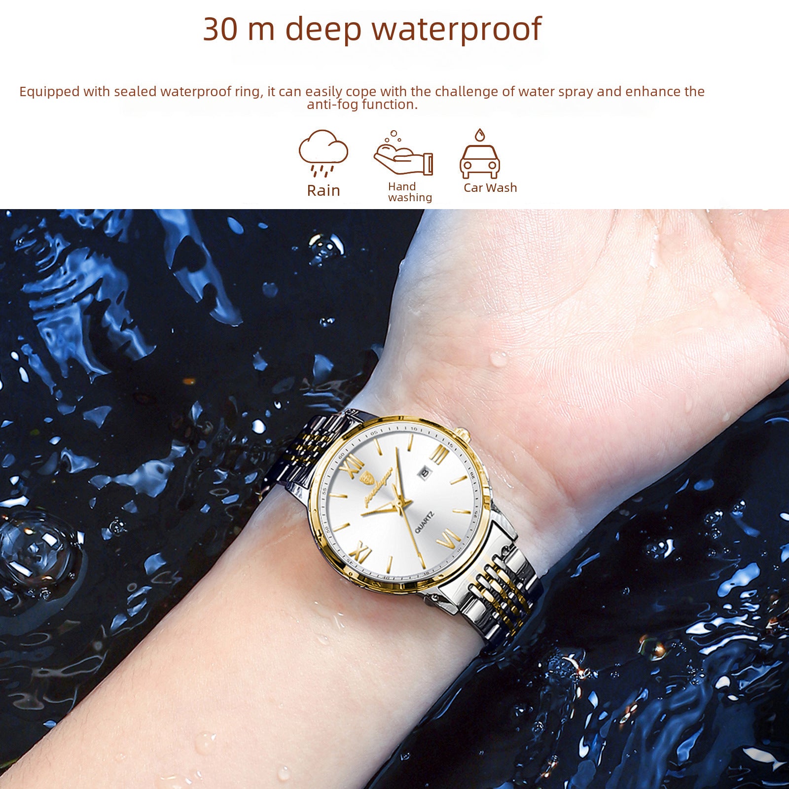 Swiss Brand New Ultra-thin Women's Watch Waterproof Luminous Luxury Watch Live Broadcast Foreign Trade Popular One-piece Delivery