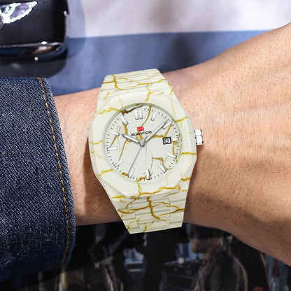 Cross-border New Quartz Watch Marble Pattern Senior Sense Calendar Waterproof Men's Watch A Generation Of Large Dial
