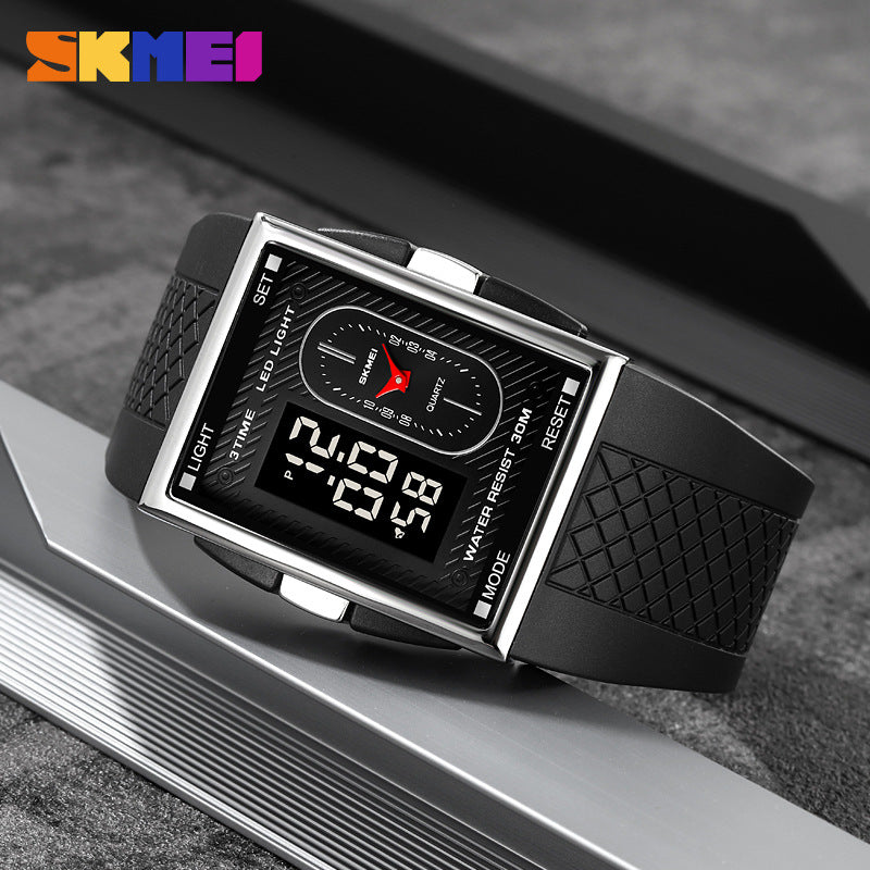 Skmei 2213 Fashion Men's Creative Double Movement Multi-display Electronic Watch Multi-functional Waterproof Luminous Watch For Male Students