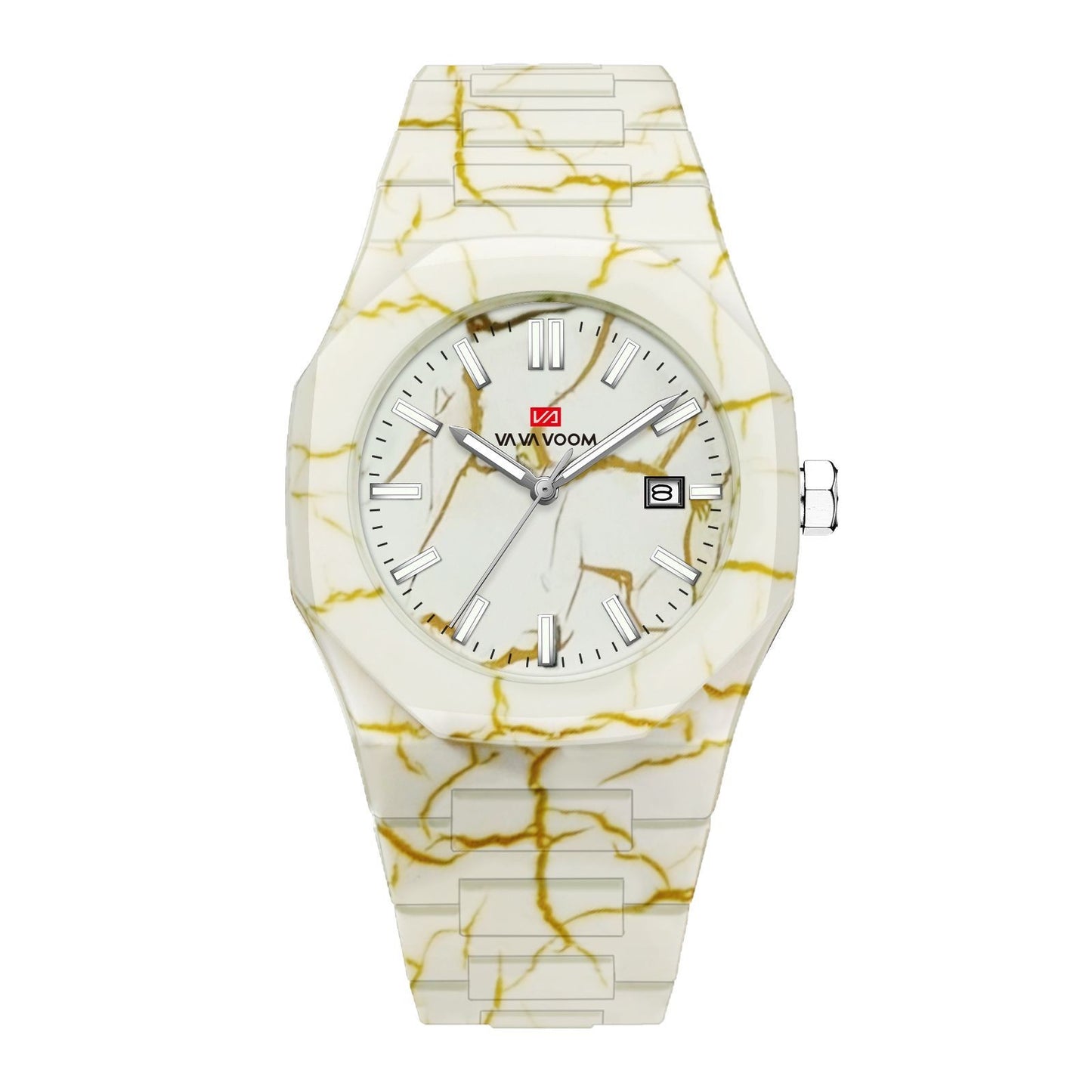 Cross-border New Quartz Watch Marble Pattern Senior Sense Calendar Waterproof Men's Watch A Generation Of Large Dial