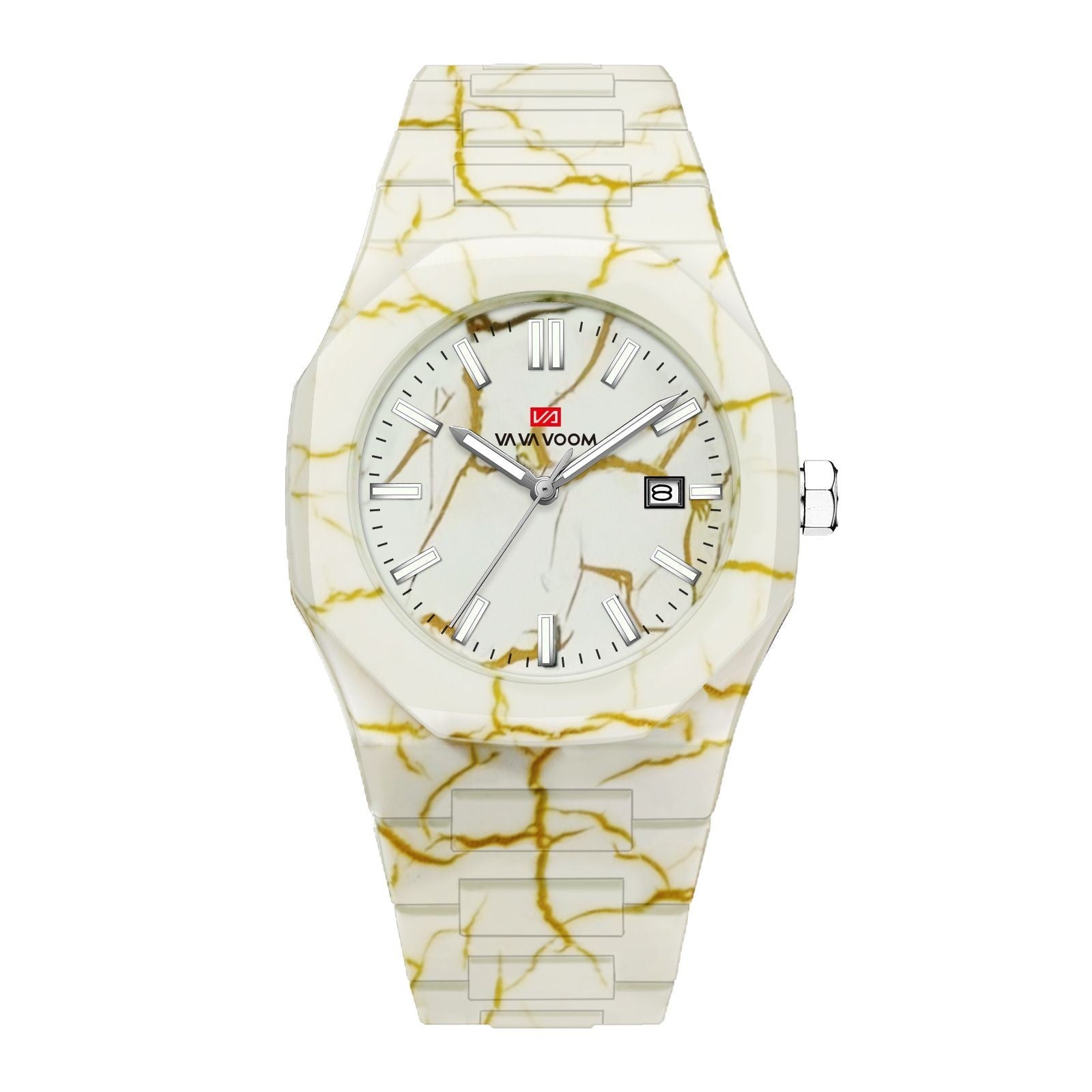 Cross-border New Quartz Watch Marble Pattern Senior Sense Calendar Waterproof Men's Watch A Generation Of Large Dial