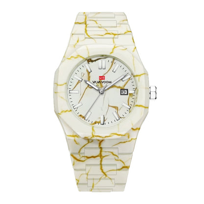 Cross-border New Quartz Watch Marble Pattern Senior Sense Calendar Waterproof Men's Watch A Generation Of Large Dial