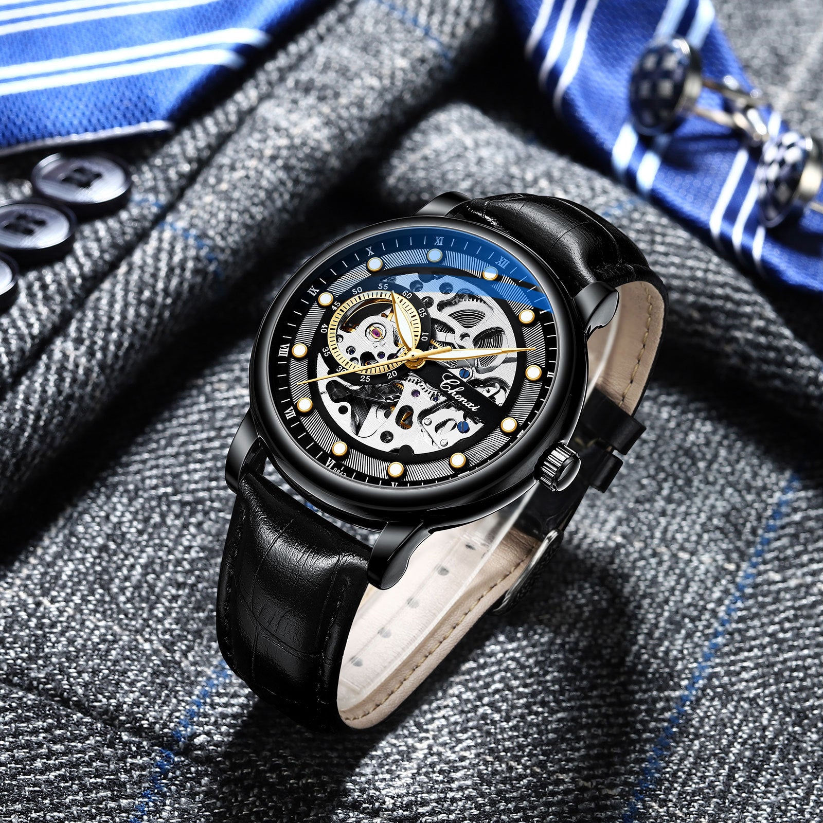 Chenxi Brand New Vibrato With The Same Business Luminous Waterproof Watch Men&#039;s Men&#039;s Hollow Automatic Mechanical Watch