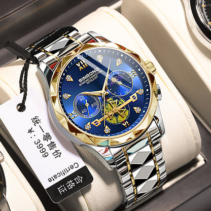 Binbang New Series Multifunctional Quartz Watch All-match Fashionable Watch Six-pin Chronograph Casual Trendy Men's Tungsten Steel Color