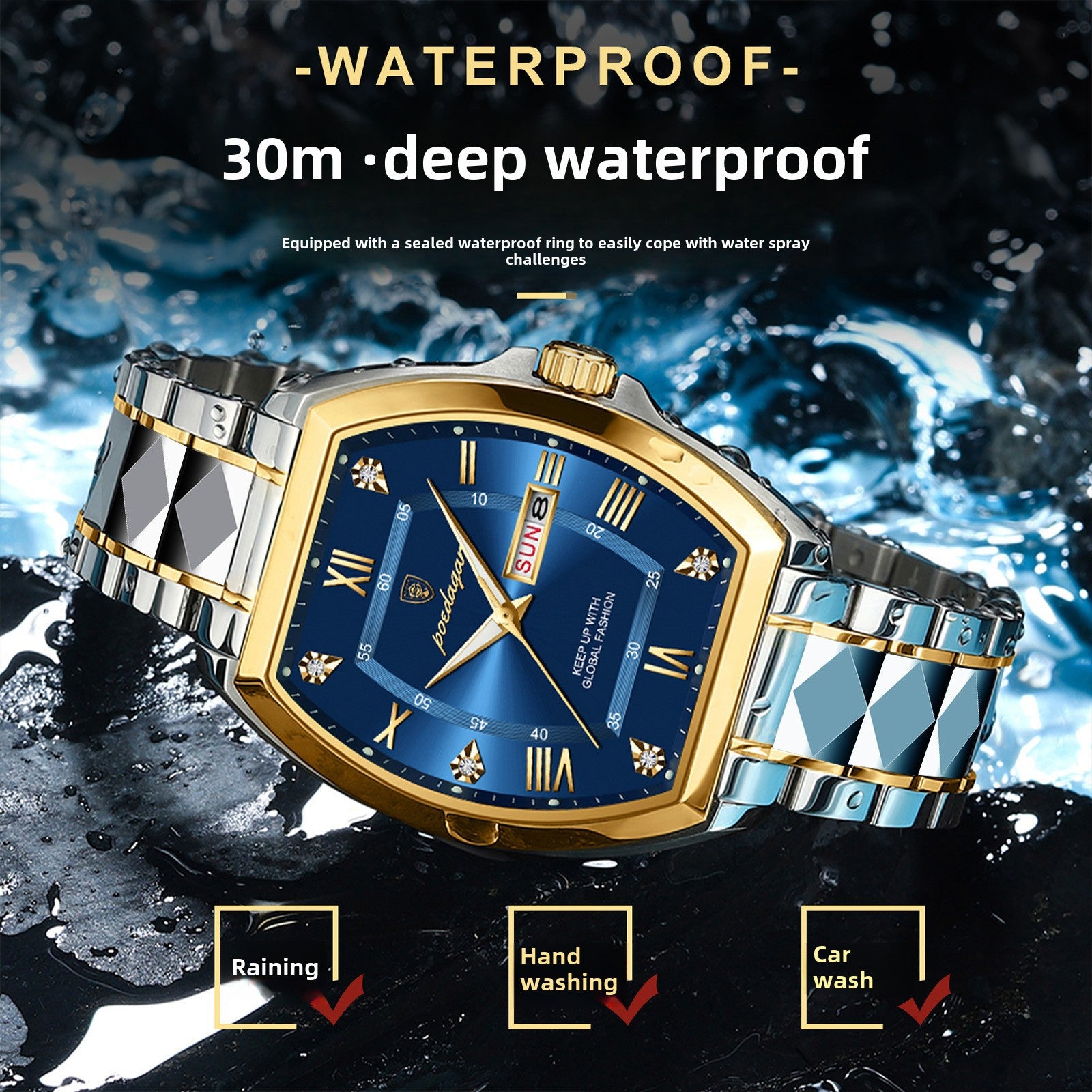 Swiss Brand New Men's Watch Waterproof Luminous Barrel Quartz Watch Live Foreign Trade Explosions A Generation