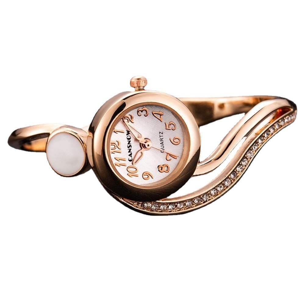 Fashion Diamond-encrusted Bracelet Watch Women's Alloy Strap Small Dial Thin Wrist Fashion Watch Women's Pointer Quartz Watch