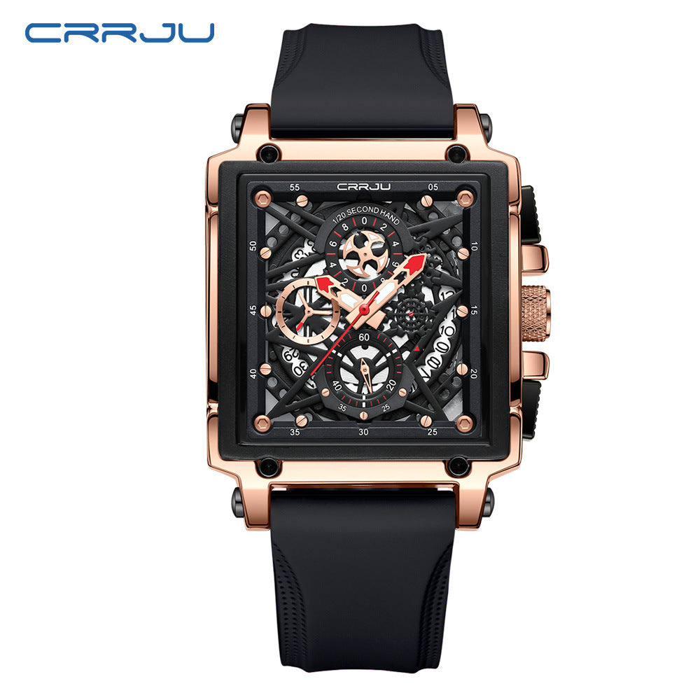 CRRJU/Kajun 2312 Neutral Waterproof Calendar Tape Watch Couple Multi-function Watch Foreign Trade