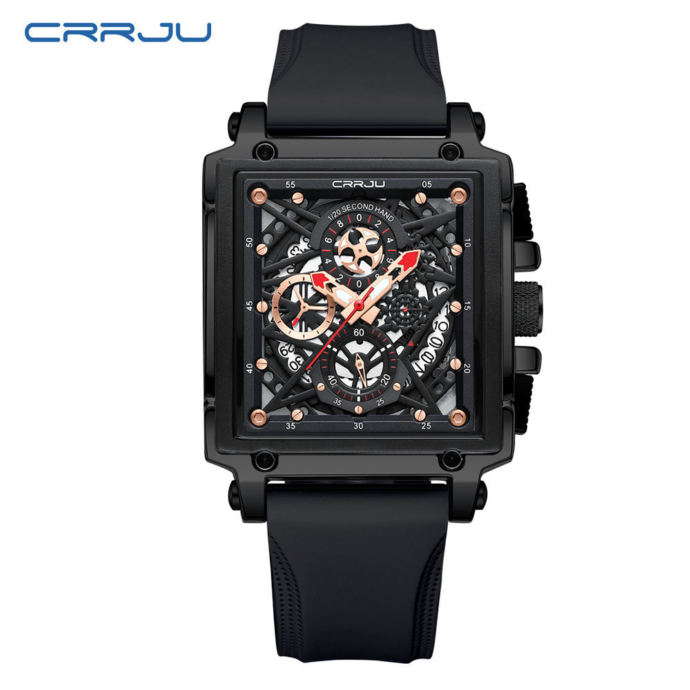 CRRJU/Kajun 2312 Neutral Waterproof Calendar Tape Watch Couple Multi-function Watch Foreign Trade