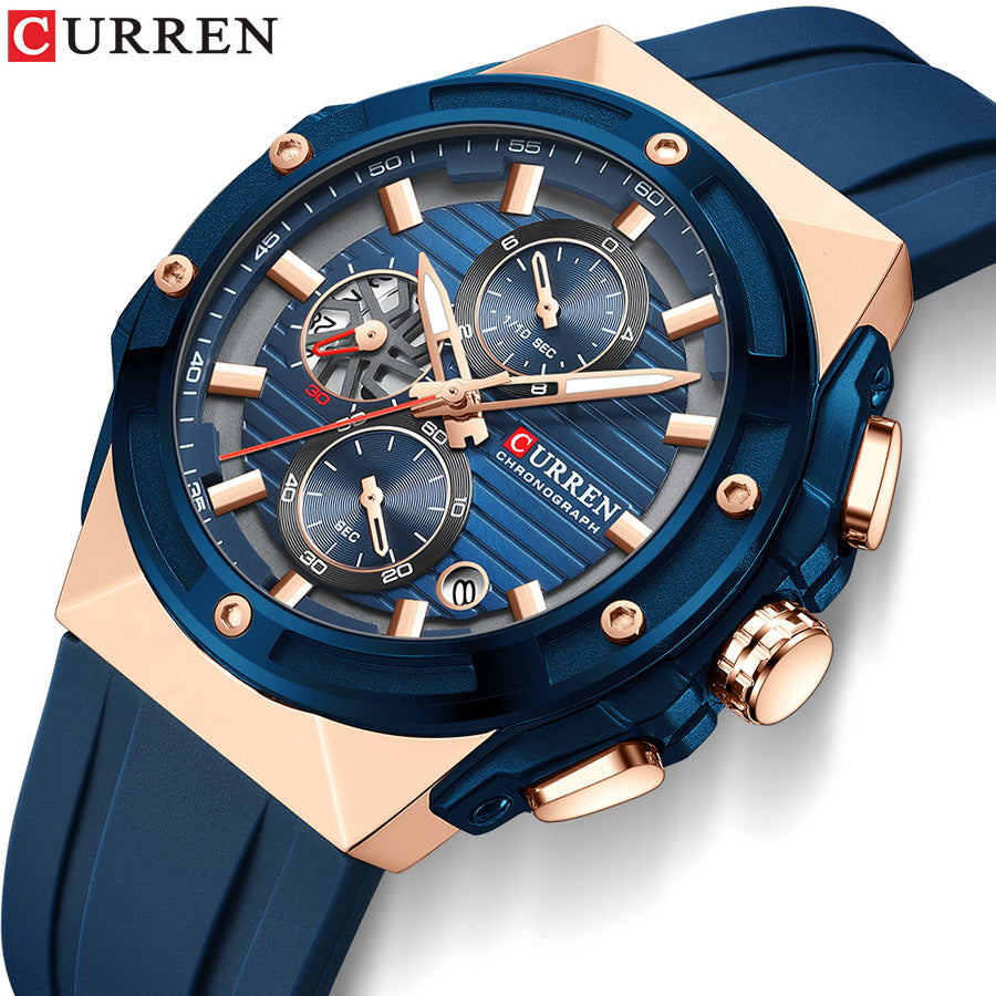 Curren/Crane 8462 Men's Watch Calendar Men's Watch Six-pin Tape Quartz Watch Sports Watch