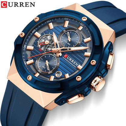 Curren/Crane 8462 Men's Watch Calendar Men's Watch Six-pin Tape Quartz Watch Sports Watch