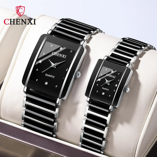 CHENXI Dawn Explosions Square Couple Watch Women And Men's Watch Wholesale Ceramic Cross-border Foreign Trade Fashion Quartz Watch