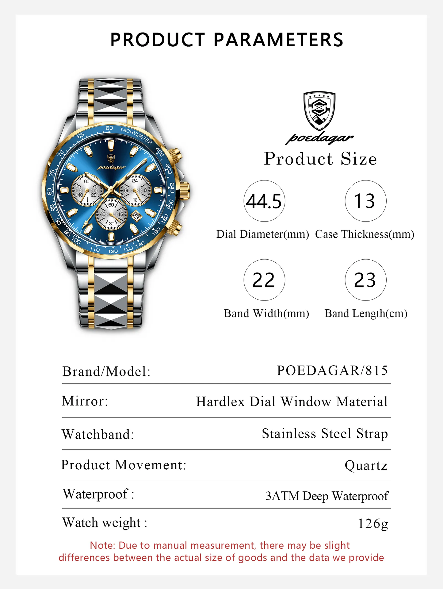 Swiss Style Men's Luminous Waterproof Watch"