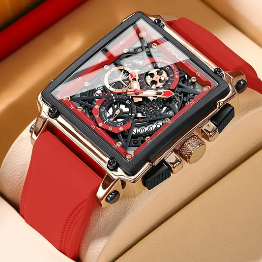 CRRJU Unisex Watch, Light Luxury Fashion Multifunctional Timepiece, Silicone Strap, Sports